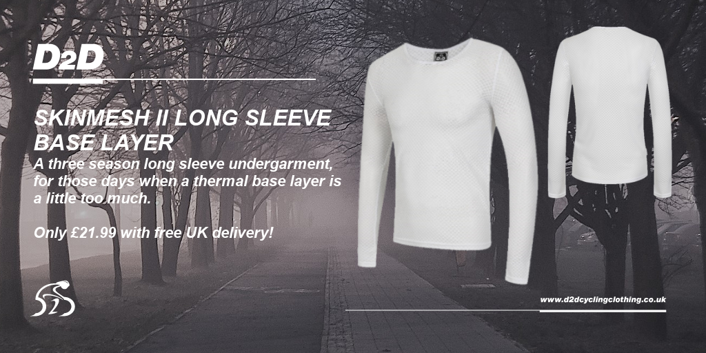 Our Skinmesh II lightweight long sleeve mesh base layer is the perfect undergarment for windproof jackets in autumn weather. Standard & ‘plus size’ versions available. Website: bit.ly/wsD2Dbl eBay standard: bit.ly/ebD2Dbl eBay plus size: bit.ly/ebD2Dplus