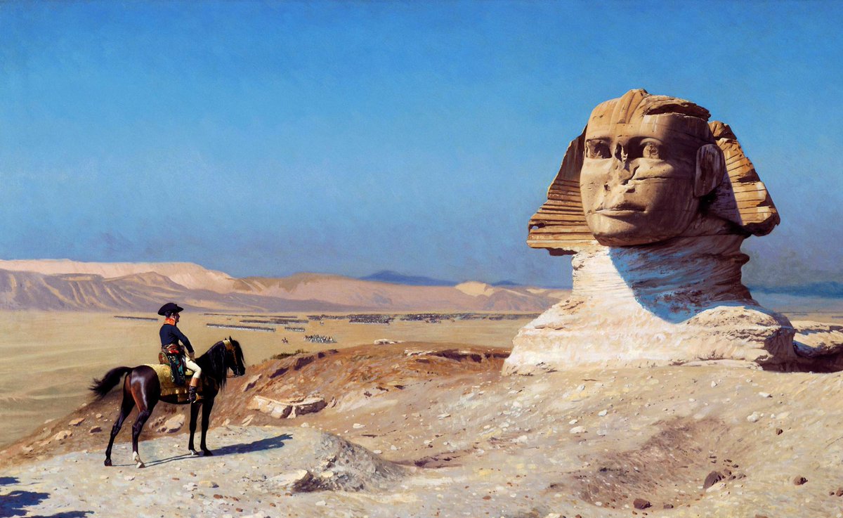 Archaeostratego's tweet photo. “Los Mamelucos volvieron a cargar… a todo galope; nuestra columna se paró, se giró hacia afuera y los recibió con bayonetas y una tormenta de proyectiles” Napoleón.

Sobre las ardientes arenas de Egipto se da algo insólito:

Tácticas medievales  vs  Tácticas napoleónicas 

🧵⬇️ https://t.co/4sVJdgX37c
