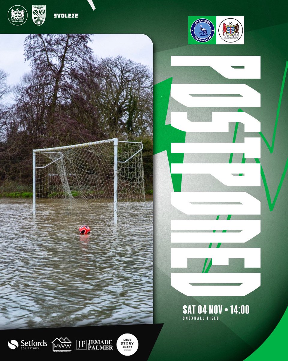 GuildfordUnited's tweet photo. First team game Vs @OfficialCranes is off
Get down to @kingssportshub to support the ressies Vs @RipleyVillageFC Res which will be on 2pm kick off https://t.co/QOtGMKqWvZ