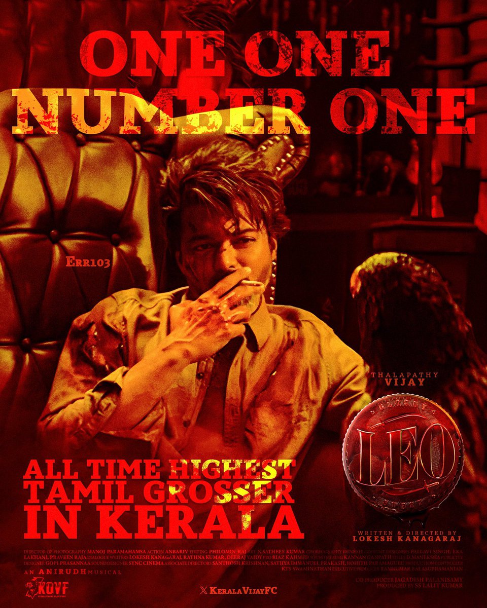 VijayFansTrends's tweet photo. One one number one tamil grosser in Kerala 😉 #LeoIndustryHit @actorvijay https://t.co/770PwdNFs9