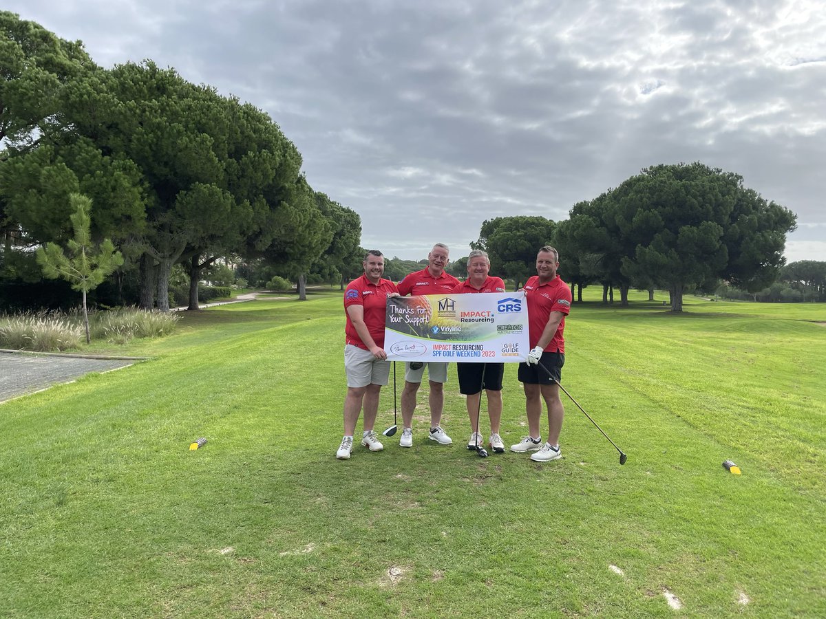golfguidehq's tweet photo. @StevePrescott1 @SPFCHARITY @TheChristie @RugbyFund @RLCares @Creator_Designs @Vinyline_ @oxensportsuk All smiles as we head off to play @Dompedrogolf #Pinhal https://t.co/6LliGmikPa