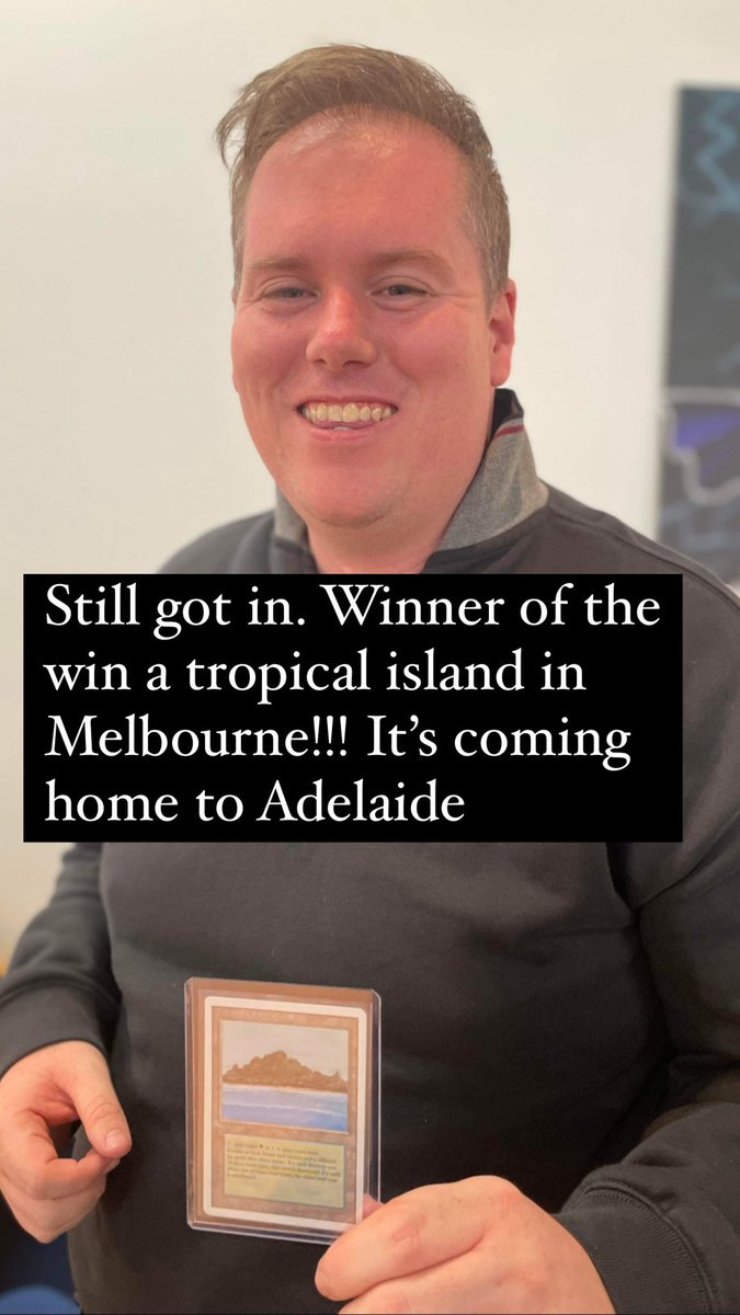 Robertlark12's tweet photo. Manage to take down the #7ph event here in Melbourne to win a tropical island. So happy to play my favourite event in magic. https://t.co/IqwSuMQ5g1