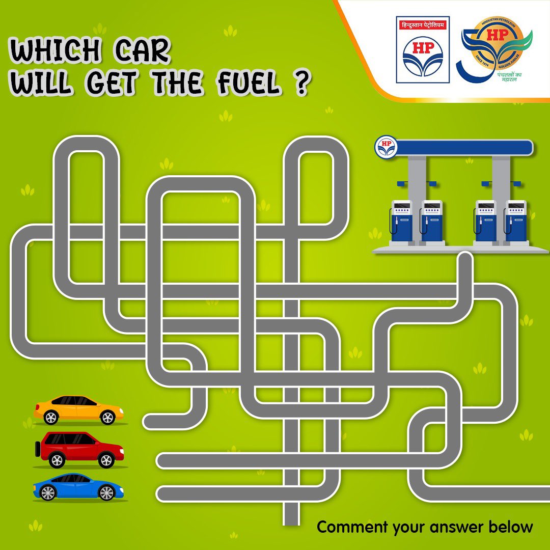 HPCL's tweet photo. Can you navigate the route to 'Happily Ever After' and find the perfect path for the lucky car to refuel?  Tag your friends and challenge them too! #HPCL #HPTowardsGoldenHorizon #DeliveringHappiness https://t.co/5F3rLTo6Ml