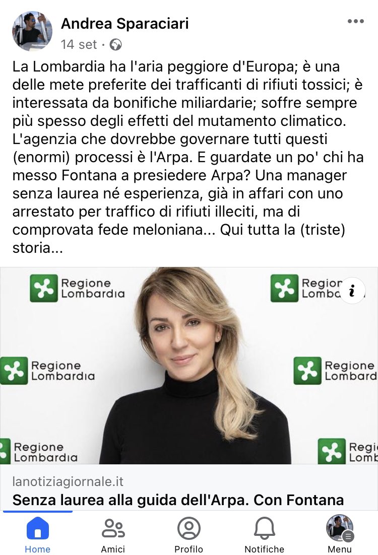 La presidente di #arpalombardia (senza laurea ne’ esperienza, come svelato dalla #Notizia), ex candidata non eletta di#fdi, scelta da #AttilioFontana, alla prima uscita pubblica, nega il cambiamento climatico… nel giorno dell’alluvione in Toscana.