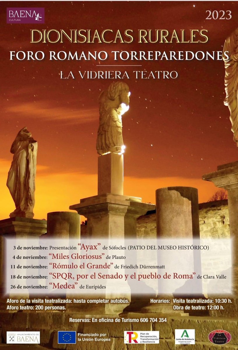 Mjesusserranoj's tweet photo. 📻 @GenteAndalucia Muchísimas Gracias amig@s !
Os esperamos en #Baena aquí tenéis vuestra casa !
Gracias por trasladar la riqueza del Yacimiento Arqueológico de #Torreparedones cuyo #ForoRomano será plato de teatro clásico durante noviembre !
#DionisiacasRurales
#LaVidriera https://t.co/Z6o7MqACF4