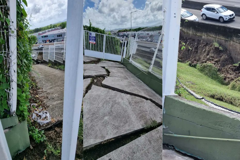 Martiniquela1e's tweet image. Une portion du site du #TCSP fermée en raison de la menace d&apos;effondrement d&apos;un mur de soutènement au Lamentin #Martinique la1ere.francetvinfo.fr/martinique/une…