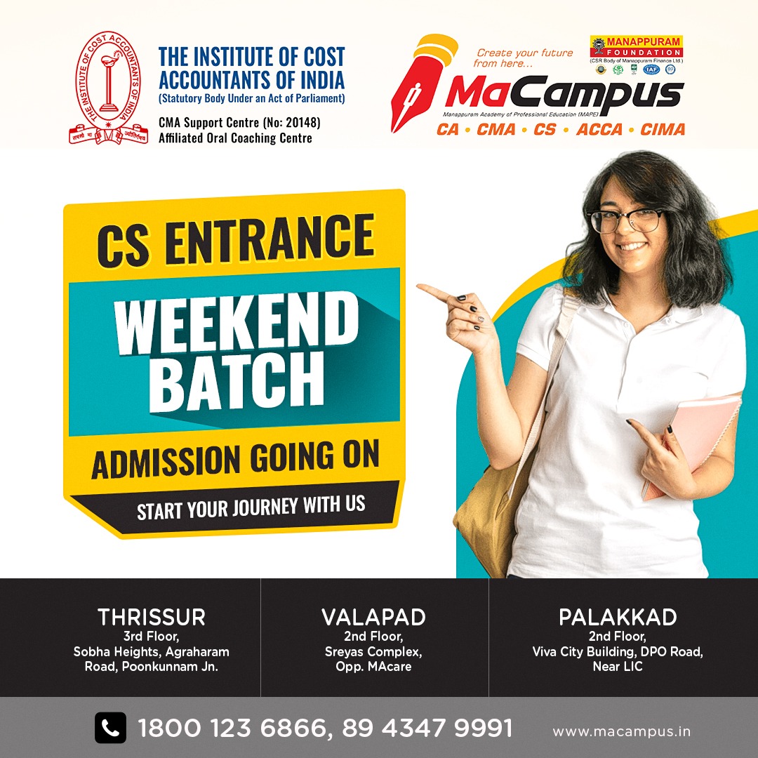 MacampusTcr's tweet photo. MaCampus
(Manappuram Academy of Professional Education)
Punkunnam Jn, Thrissur-02
Call : 1800 123 6866, 8943479991 https://t.co/SKPcxBcx3B