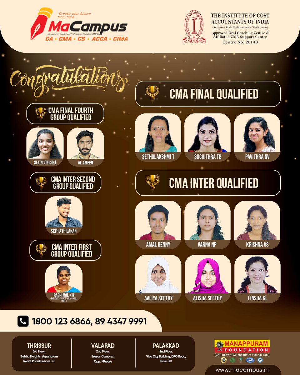 MacampusTcr's tweet photo. MaCampus
(Manappuram Academy of Professional Education)
Punkunnam Jn, Thrissur-02
Call : 1800 123 6866, 8943479991 https://t.co/Y5NSDK0xqh