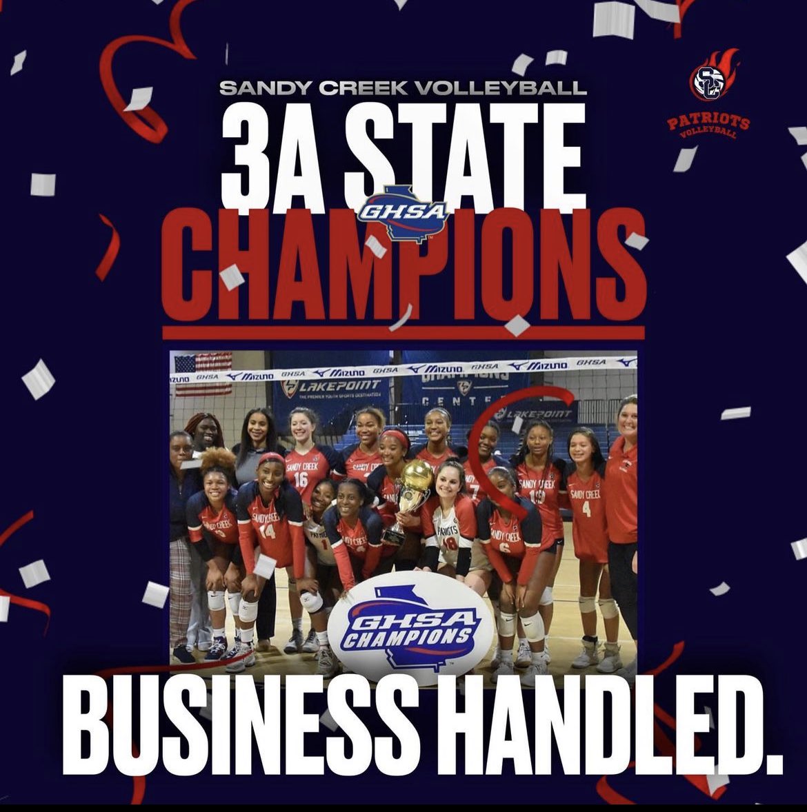 sandycreekvb_'s tweet photo. Unstoppable and undeterred, even in the face of adversity. Our mental toughness was on full display and we claimed our RIGHTFUL place as THE 2023 GHSA 3A State Volleyball Champions! Thank you, CREEK Family‼️���️💙#SweptEm #RingSzn
@TishayLewis1 @Coach_CGreen https://t.co/4ibUWKq4u6