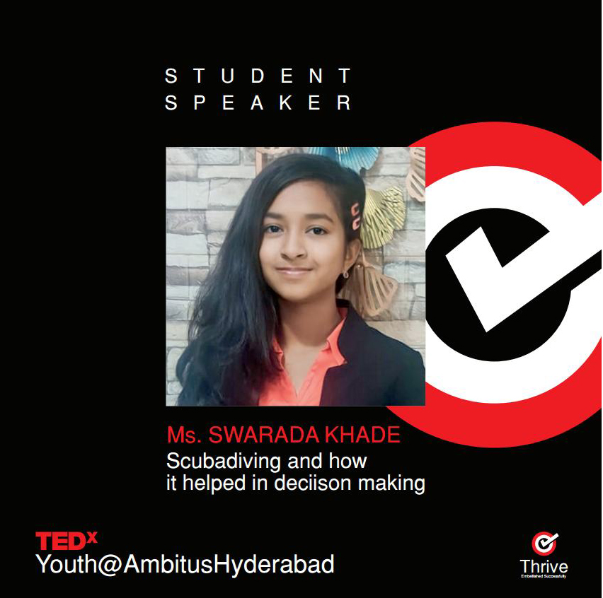 AWSTEDX's tweet photo. Ms.Swarada Rajendra Khade: Scuba diving demands careful planning and calculated decision-making. When you're submerged in the underwater realm, you encounter an array of factors that require you to think on your feet
#TEDxevent #tedxyouthambitushyderabad #celebratingideas #thrive https://t.co/v0MVJzAjln