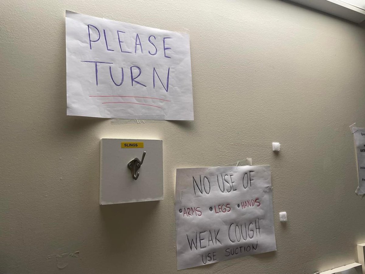 GraceHethe642's tweet photo. My father the quadriplegic is not being repositioned regularly at Juravinski @HamHealthSci and his call bell goes unanswered for hours at a time, hopefully these signs will help - DO BETTER! @fordnation @collegeofnurses @SylviaJonesMPP @CTVNews @ONThealth https://t.co/V03zE3L85G