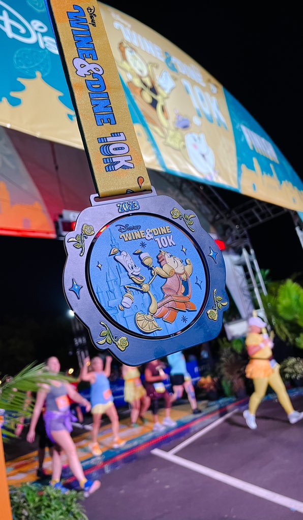 It is with deepest pride & greatest pleasure that we welcome you to… the finish line! 🍽️👟🏅 Congratulations to all participants of the #runDisney 2023 Disney Wine & Dine 10K! #WineDine10K