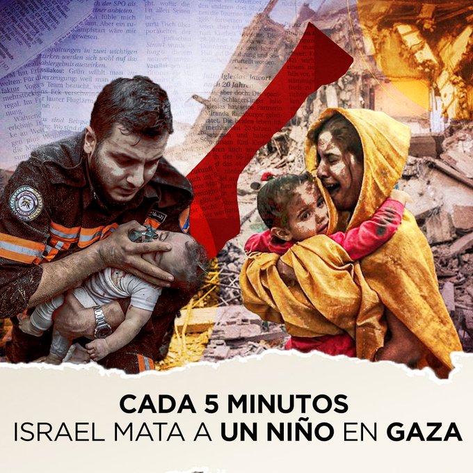 Hoy vuelven las imágenes del dolor y la tristeza a inundar las redes sociales. 

Ante los ojos del mundo se comete genocidio, si hoy permitimos esto, que no permitiremos mañana. 
Hoy es Gaza, mañana puede ser tu casa! 
Detengan el exterminio Ya! 
#StopGenocideInGaza