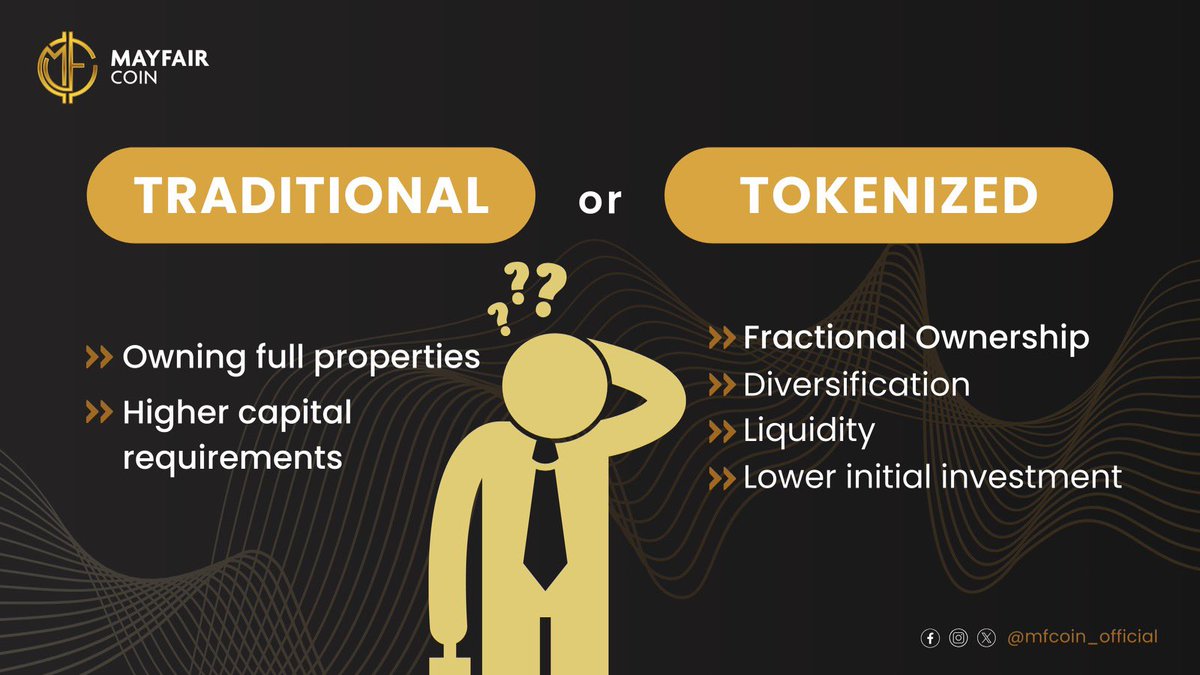 MFCoin_Official's tweet photo. Which do you prefer for real estate investment, Traditional or Tokenized?

Choose your path👀

#Crypto #RealEstate https://t.co/RYCYbi1yw9