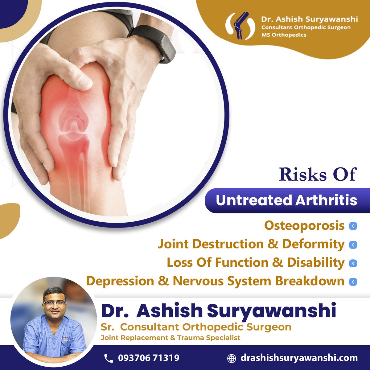 ashish_surgeon's tweet image. Untreated #Arthritis: Understand the Risks to Your Bone Health.   🦴⚠️  
🌍 drashishsuryawanshi.com 
 📍 goo.gl/maps/8NgTUXSdu… #arthritispain   #arthritisproblems #arthritisrelief #arthritistreatment #arthritiscare   #orthopedicsurgeon #orthopedist #kneesurgeon