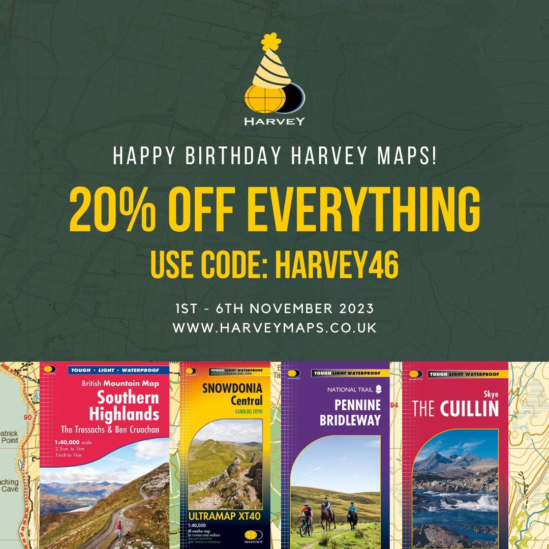 Earlier this week, our friends at @harveymaps had their 46th Birthday & they're celebrating by offering 20% off everything! 🎉 Get 20% off on the HARVEY website with the code HARVEY46 until 6th November. Click on the link to visit the HARVEY website 💛 bit.ly/40vb9g7