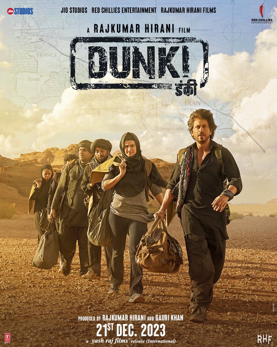 YRF to distribute #Dunki in international markets. 
#Dunki releases in cinemas on 21st Dec 2023. 

#YRFInternational | @RedChilliesEnt | @RHFilmsOfficial