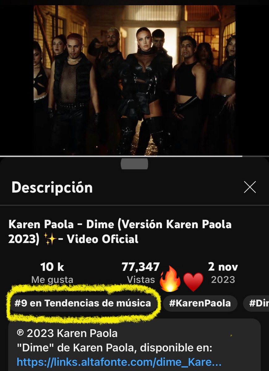 KARENBEJARANOTV's tweet photo. A un día del lanzamiento de DIME, ya estamos numero 9 en tendencias musicales 😭🤩🔥🥰🇨🇱 Gracias Chile!!! 🥹
QUE VIVA EL POP!!! 😌 https://t.co/yvBOynoKAl