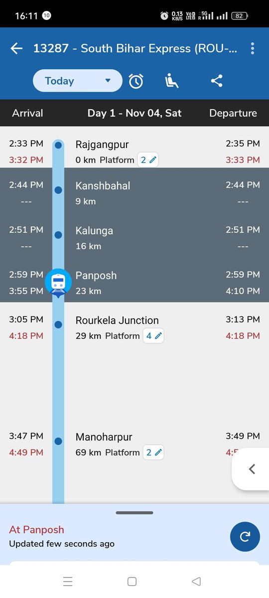 ManojMahakud3's tweet image. #South Bihar (13287) took more than 1 hr to reach Rourkela, panposh to Rourkela took more than 30 min
#Preference to Freight services always priority under ckp div
#Imagine how pathetic for passengers from rourkela to Tata as Ispat Exp also cancelled
@JharkhandRail 
@OdishaRail