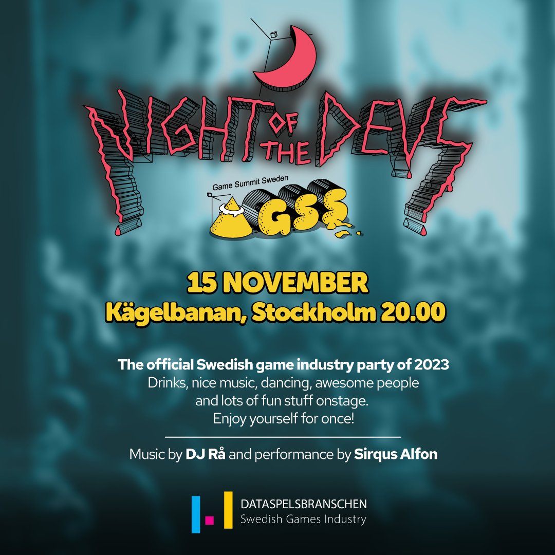 🌙The official Swedish game industry party of 2023🌙 Night of the devs is the party to rule them all. Big & small studios and publishers are welcome. Meet your peers over a drink and enjoy yourself (for once)! dataspelsbranschen.confetti.events/night-of-the-d…