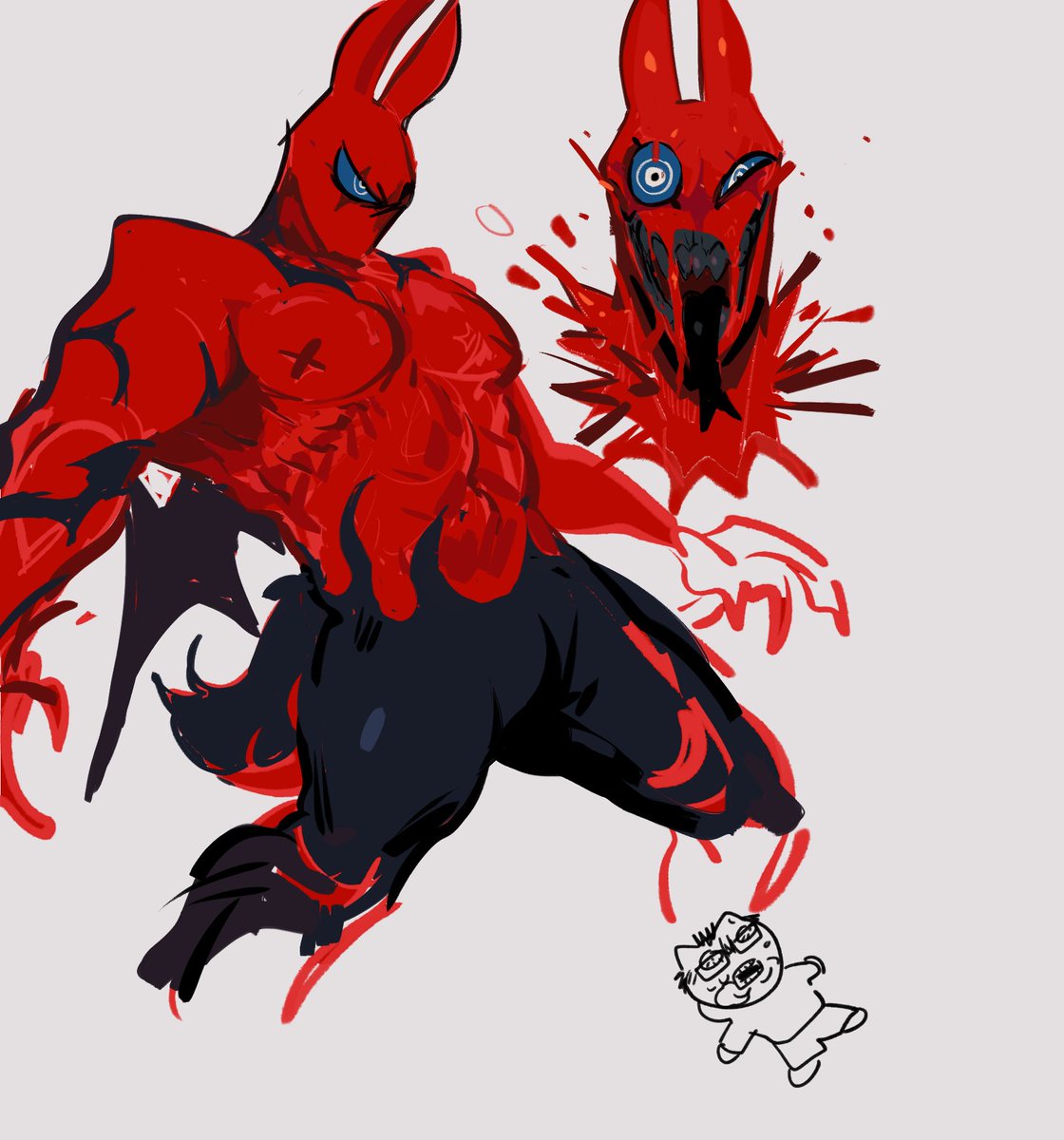 pckgmeat's tweet photo. playing with sona stuff. the muscled bunnybat is just there for fun &amp; is a random standalone character. 

they do late 711 and 2am fast food milkshake runs https://t.co/Z4v572Vdj6