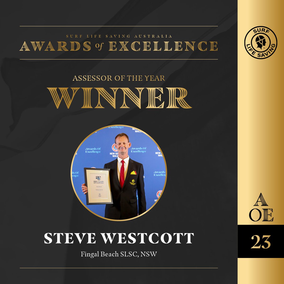 SLSAustralia's tweet photo. #AOE2023 | Well done to our National Education Award winners this evening &amp; thank you for your tireless efforts in maintaining a high standard of education across #surflifesaving!

Read more: https://t.co/q3wuXMHEsm https://t.co/dKlvpKPaNe
