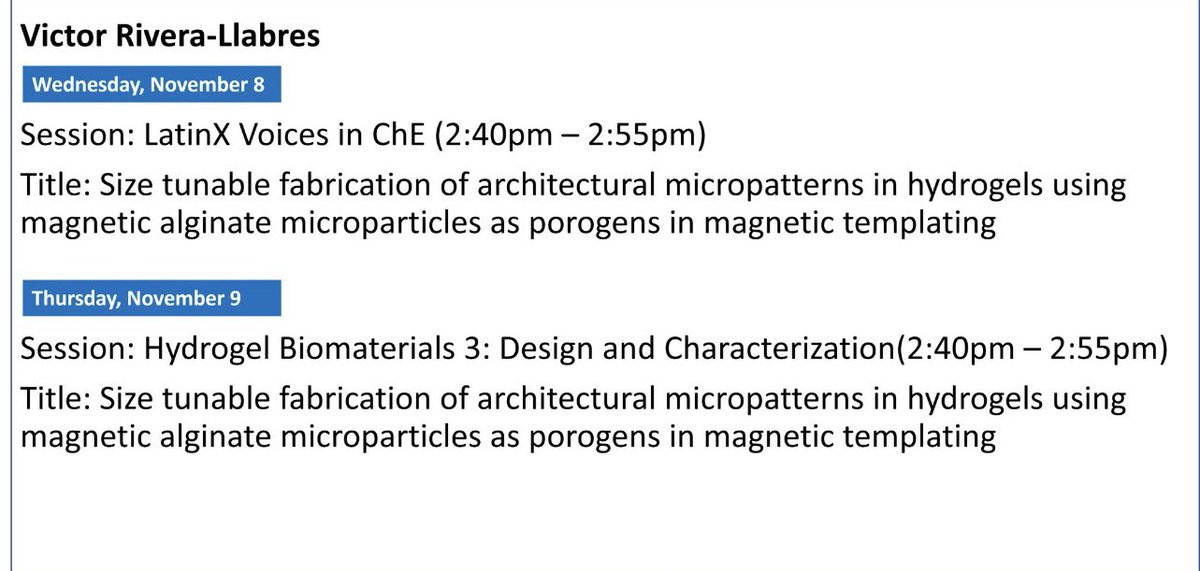 LabresRivera's tweet image. I will be presenting my work at the annual AIChE conference this upcoming week. Lets connect! Hit me up if you will be attending too.