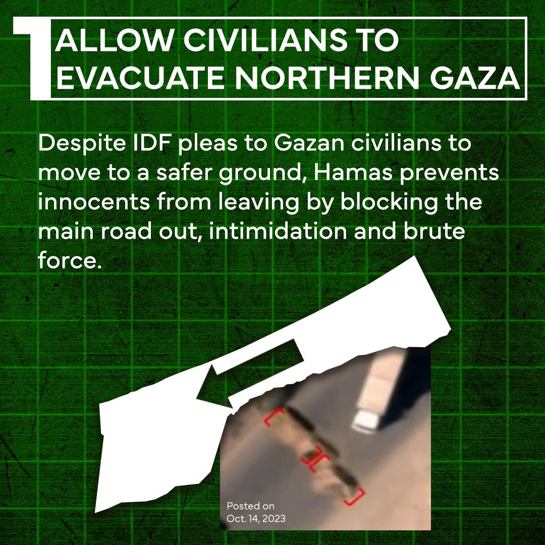 IDF's tweet photo. Since Hamas clearly doesn't care about Gazans' wellbeing, here are some pointers: https://t.co/c6mVcQm0Ld