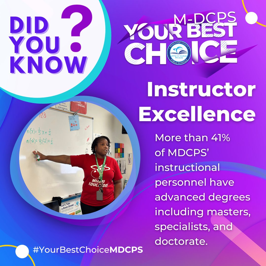 Jose L. Dotres, Ed.D. (@suptdotres) on Twitter photo Did you know? Over 41% of our <a href="/MDCPS/">Miami-Dade Schools</a> instructional personnel hold advanced degrees! This commitment to knowledge and excellence is what makes our district the best choice! #YourBestChoiceMDCPS Did you know? Over 41% of our <a href="/MDCPS/">Miami-Dade Schools</a> instructional personnel hold advanced degrees! This commitment to knowledge and excellence is what makes our district the best choice! #YourBestChoiceMDCPS