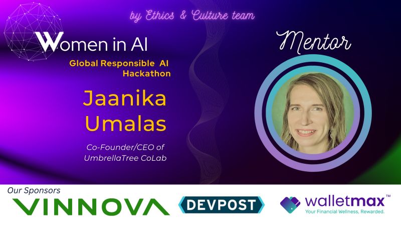 utcolab's tweet image. The @women_in_ai Global Responsible #AI #Hackathon  2023 is now live💻and our CEO/Co-Founder Jaanika Umalas is contributing through mentoring!😊

🗓 Friday 03 - Sunday 05 November, 09:00 am - 06:00 pm EST [GMT -4]

Website ➡ lnkd.in/eHjpWS8c