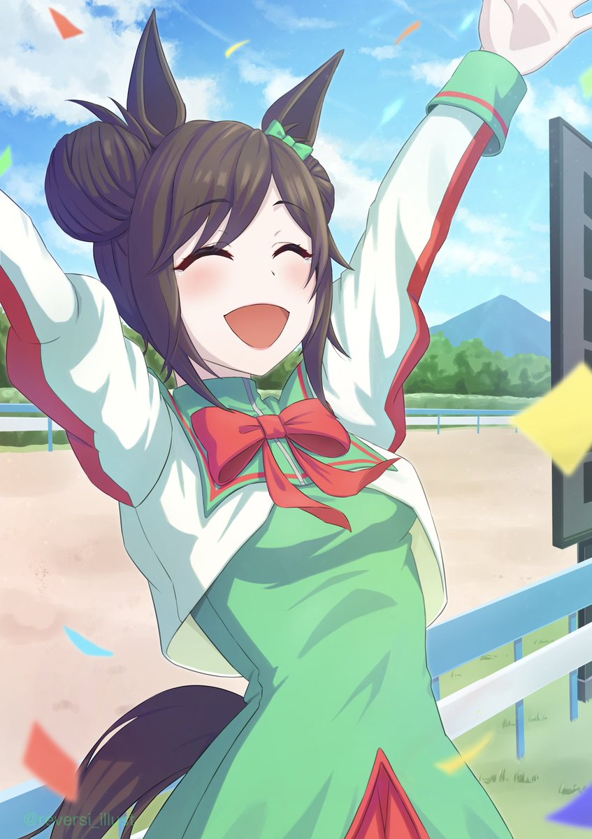 reversi_illust's tweet photo. #ウマ娘3期
#リバーライト
 
リバーライト「みんなー！応援ありがとー！」 https://t.co/fhDpIdyC8R