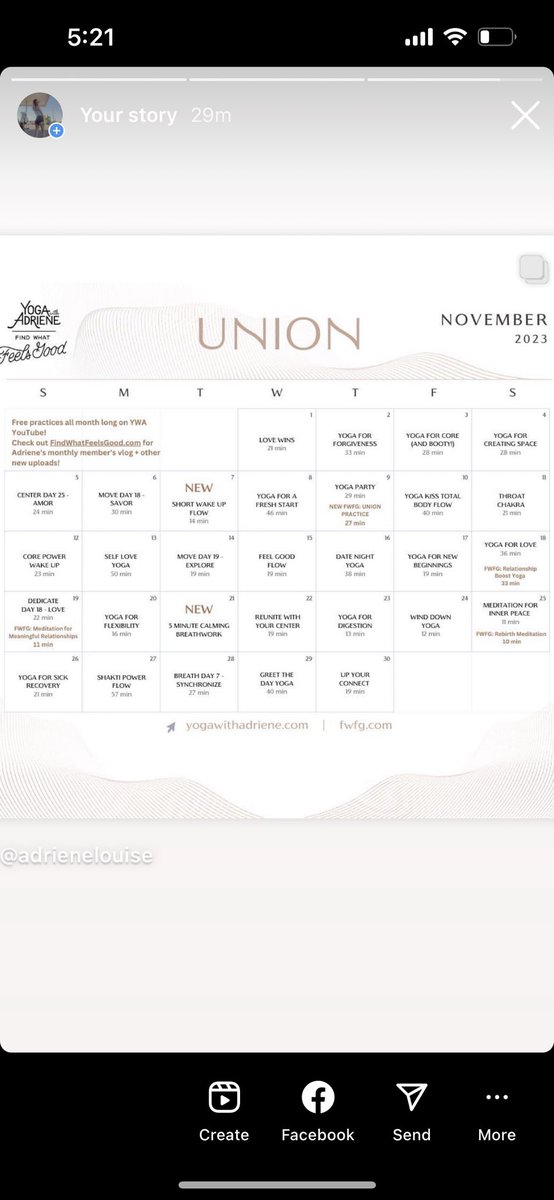JunieAJones's tweet photo. @yogawithadriene November calendar ❤️ #yogi #bendygirl https://t.co/3SbDRuATe4