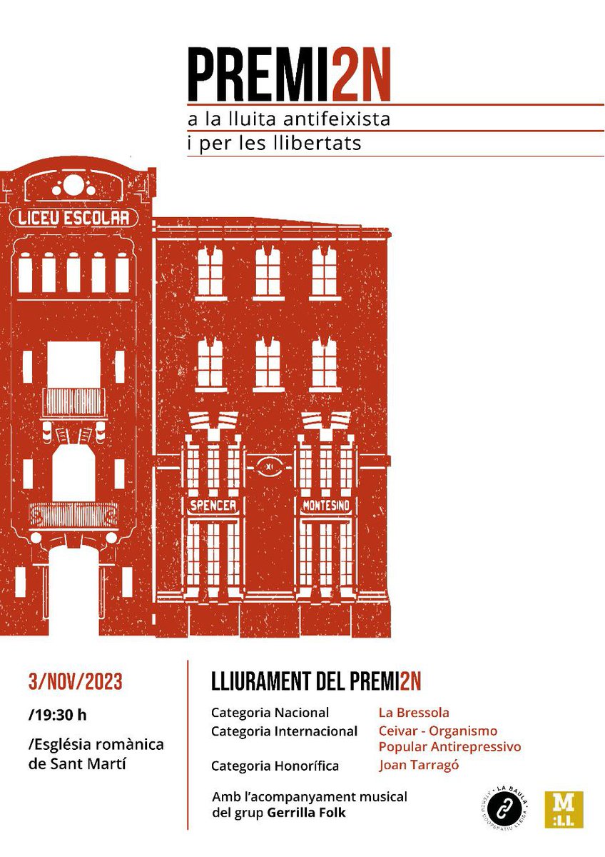 amicsbressola's tweet photo. Gràcies a @labaulalleida per premiar @LaBressola i el seu president @galhadrim per la defensa de la llengua catalana i felicitats a la resta de premiats. Sem nord, fem Bressola! 
6a EDICIÓ #PREMIS2N ⚫ https://t.co/CPWz0UQPyN