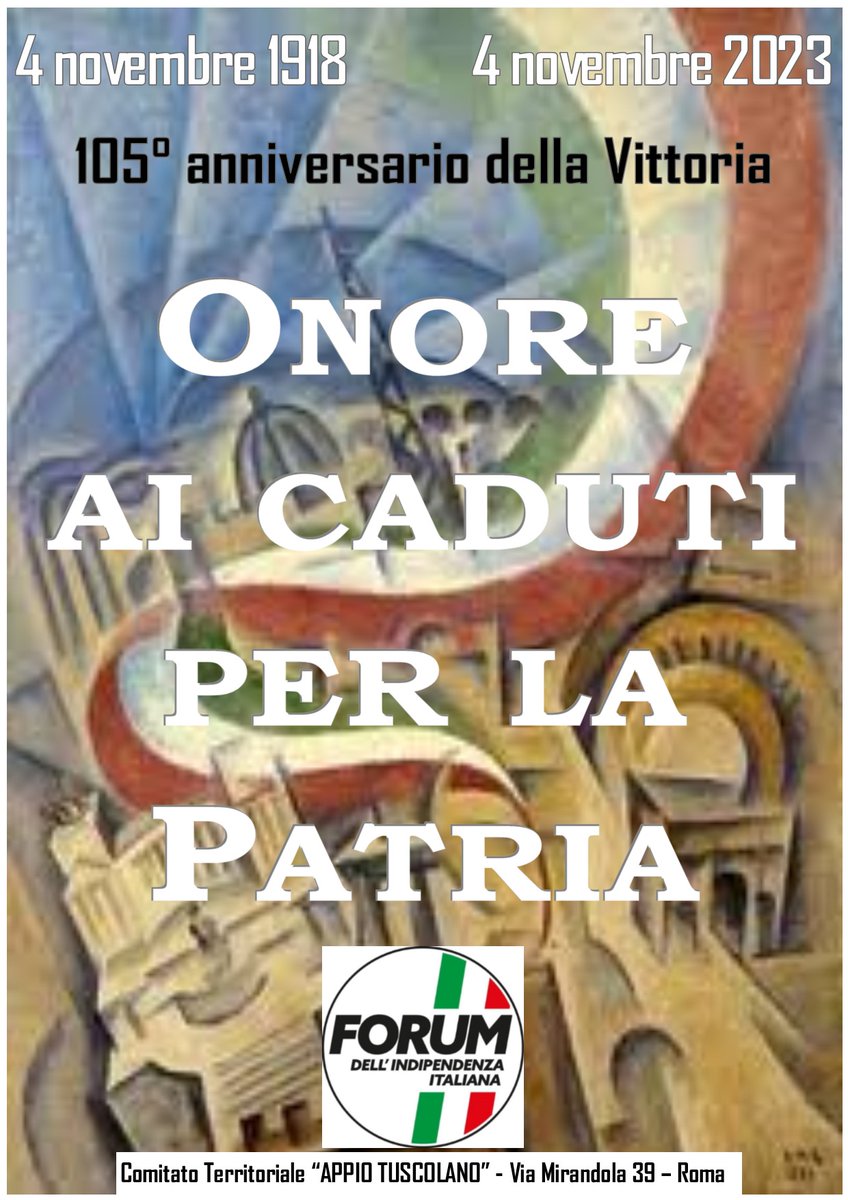 DestraPopol_ITA's tweet photo. #4novembre1918
#4novembre2023 
Onore ai caduti per la Patria https://t.co/IY8UBln1Qb