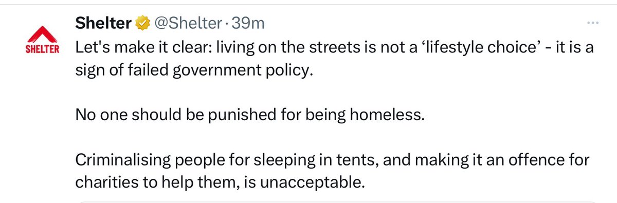 <a href="/SuellaBraverman/">Suella Braverman</a> Here’s the biggest homelessness charity reply to you. I, and many many others, back their response 

#SuellaBraverman