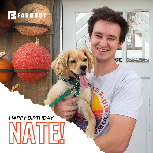 farmboyinc's tweet photo. Happy birthday to a man of many talents. You may know Nate as one heck of a web designer, but he's more than that. He throws pottery, builds garden boxes, slays at ladder ball, and no doubt he'll be schooling Caleb in Mario Kart after that last stunt. We celebrate you, buddy! https://t.co/J2O3tpUAd2