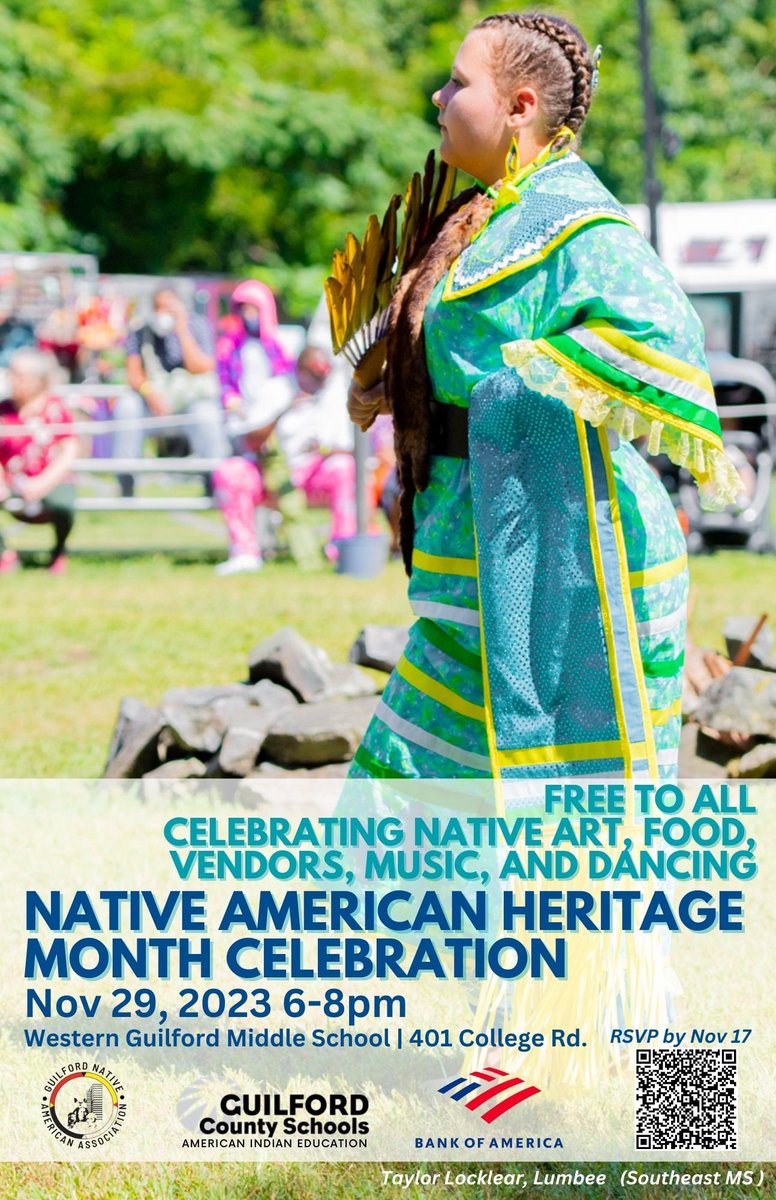 Join us for the first <a href="/GCSchoolsNC/">Guilford Co. Schools</a> Native American Heritage Celebration at <a href="/TigersWGMS/">WGMS Tigers</a> on Nov 29th 
<a href="/GCS_Equity/">GCS Equity</a> <a href="/Super_GCS/">Dr. Whitney Oakley</a> <a href="/GuilfordBOE/">Guilford Board of Ed</a>