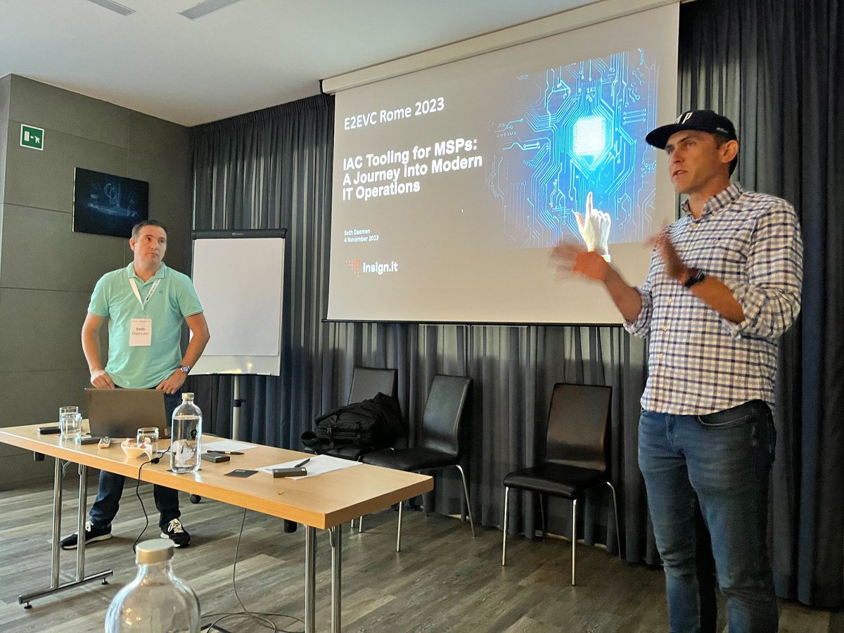 "It was a great pleasure to do my first international presentation about IAC tooling at #E2EVC! A truly enriching experience sharing and learning from fellow experts in the field. Thanks to everyone who attended! 💼🔍 #IAC #e2evc #insign #terraform