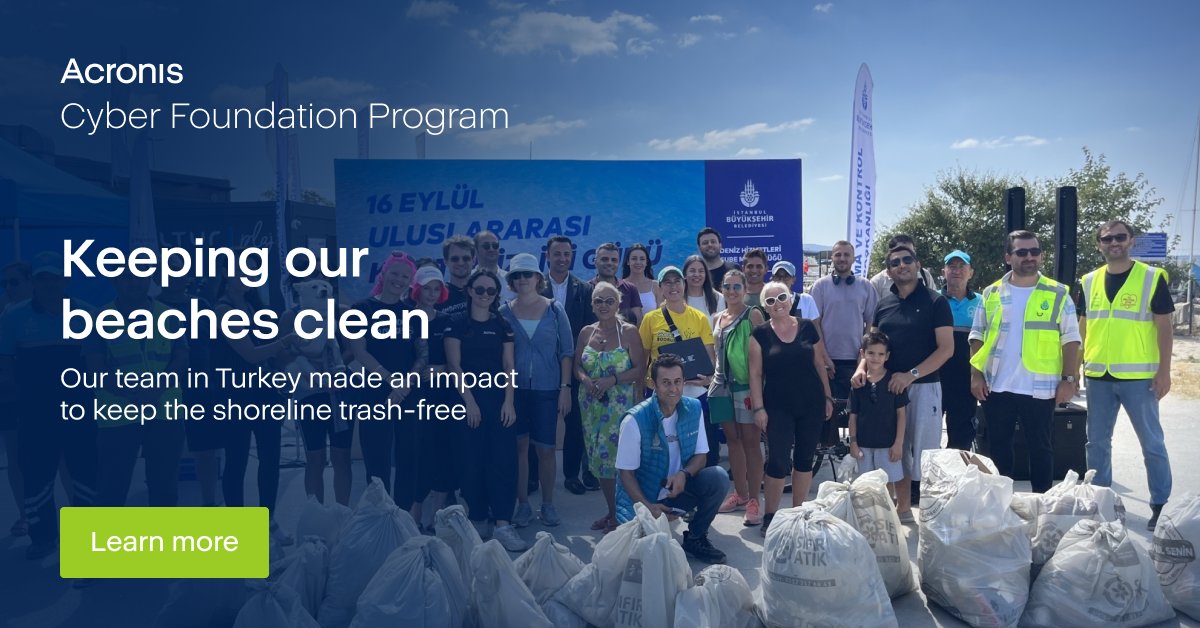Acronis's tweet photo. 🏖️ #TeamAcronis in Turkey joined city volunteers to commemorate #WorldCleanupDay. Together, they removed a staggering 72kg of waste from Caddebostan beach.

Learn more: https://t.co/gMswoLivga

#AcronisCyberFoundationProgram https://t.co/zhWaC8sMjs