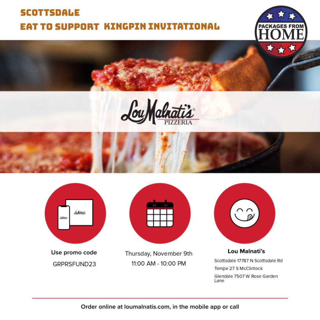 🎉 Ready for a mouthwatering meal that supports a great cause? Join us at Lou Malnati's Pizzeria (17787 N Scottsdale Rd) on Thursday, November 9th between 11:00 AM - 10:00 PM and make a difference!RSVP &amp; details here: grouprai.se/s263958
