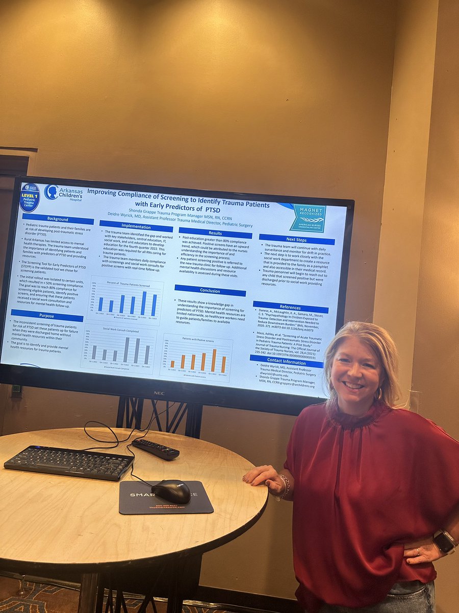 UAMS Pediatric Surgery (@uams_pedssurg) on Twitter photo Our amazing TPM <a href="/SGrappe/">Shonda Grappe MSN, RN, CCRN</a> presenting her work on STEPP and CRAFFT screening! <a href="/PediTraumaSoc/">Pediatric Trauma Soc</a> #PTS2023 Our amazing TPM <a href="/SGrappe/">Shonda Grappe MSN, RN, CCRN</a> presenting her work on STEPP and CRAFFT screening! <a href="/PediTraumaSoc/">Pediatric Trauma Soc</a> #PTS2023
