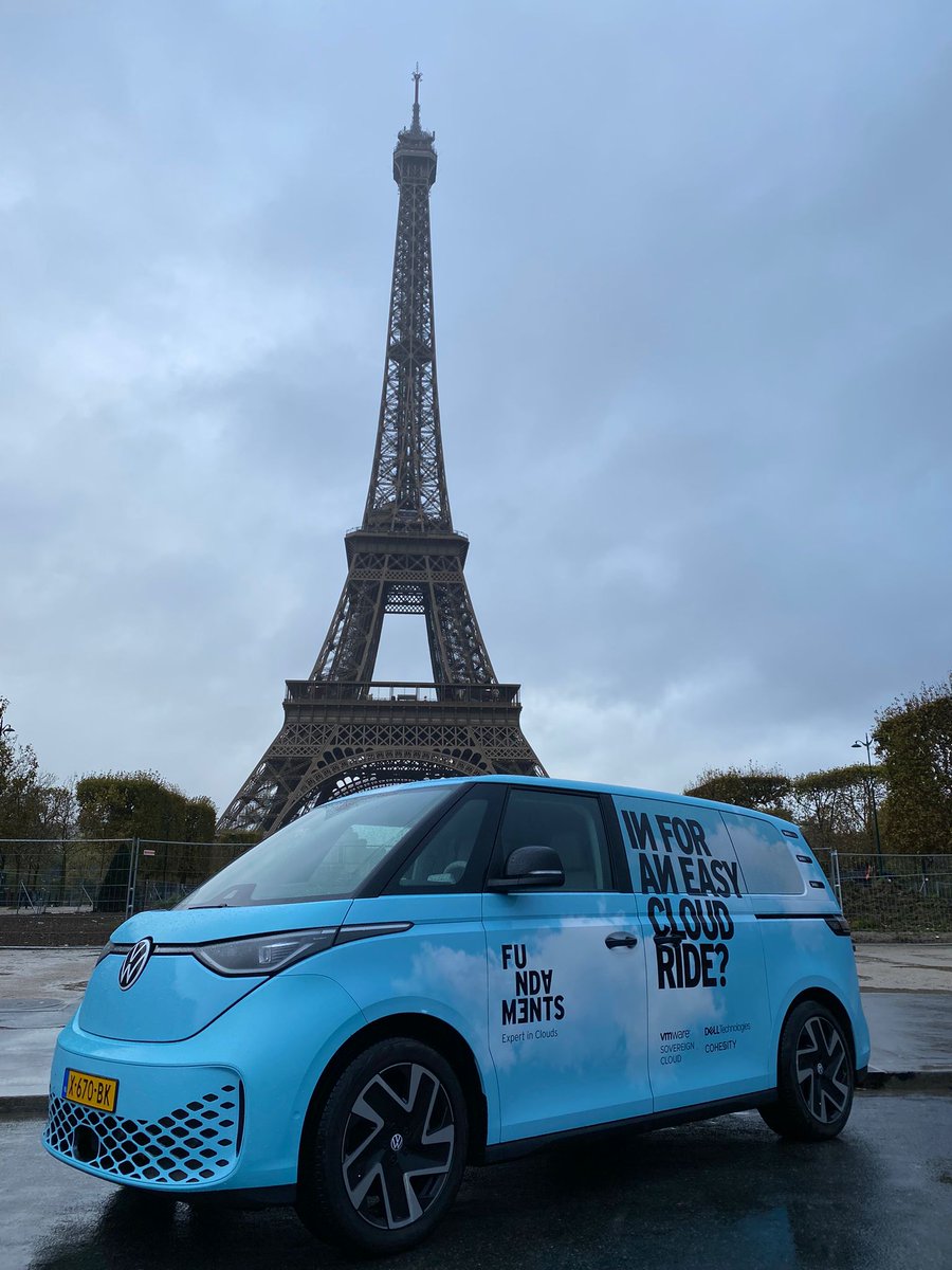 Next stop on our road trip to Barcelona: Eiffel Tower in Paris! 

Want to follow our trip to VMware Explore in Barcelona? Check it out: fundaments.nl/lp/lp/ride/buz… 

#VMwareExplore #ExploreBUZZ #SovereignCloud #SovereignCloudBUZZ