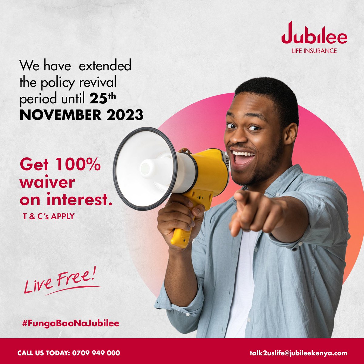 JubileeInsKE's tweet image. We understand the economy is playing rough but don't you worry. 

Jubilee Life is giving you a free penalty to score your desired goal by reviving your policy. 

Changamkeni!
#RevivalCampaign #LiveFree #FungaBaoNaJubilee