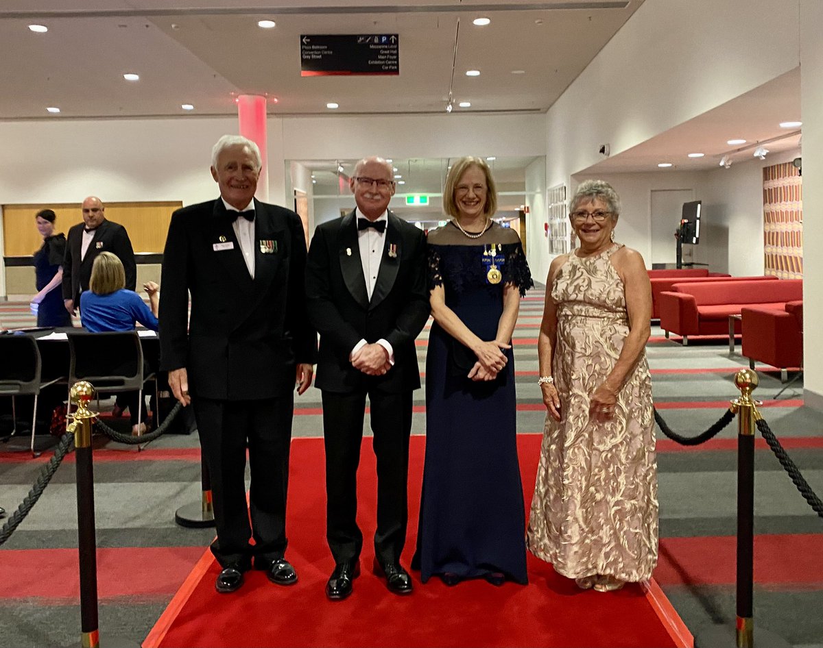 QldGovernor's tweet photo. The Vice-Regal couple, joint Patrons of Legacy Club of Brisbane, attended the 2023 Legacy Gala Dinner @BCEC_Brisbane. @legacycares is celebrating 100 years of service to veterans and their families. https://t.co/JJv2oM1mF9