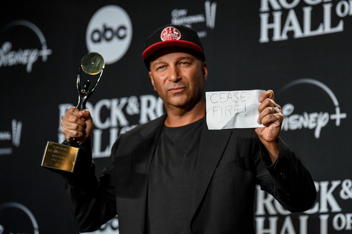 Tom Morello's speech on behalf of Rage Against the Machine's induction into the Rock and Roll Hall of Fame:

 "Like most bands, we have differing perspectives on a lot of things, including being inducted into the Rock Hall. My perspective is tonight is the great opportunity to