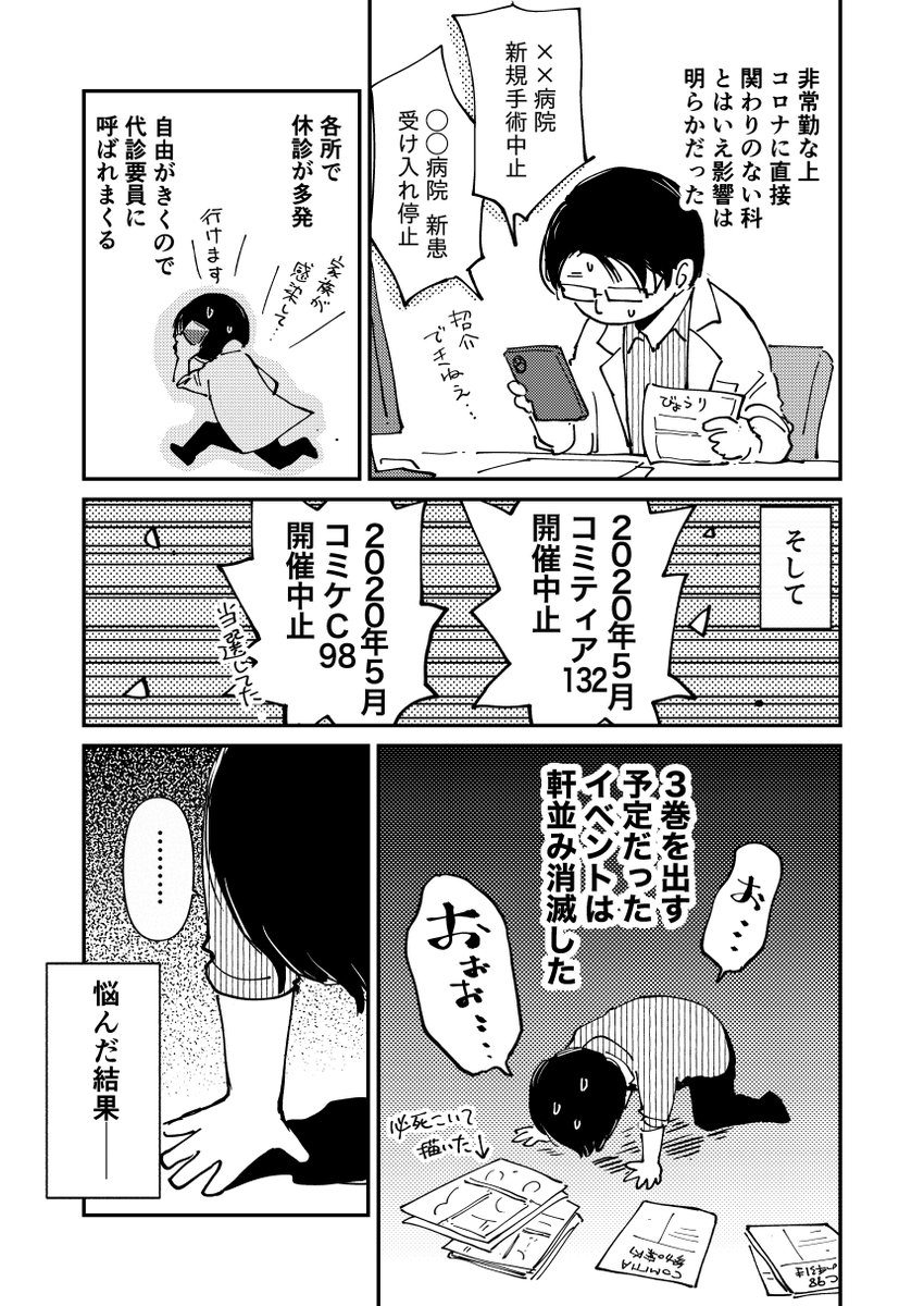 外科医、3巻出したらコロナがきたの件(2/2) #やさぐれた外科医がSF漫画1000P描く その14