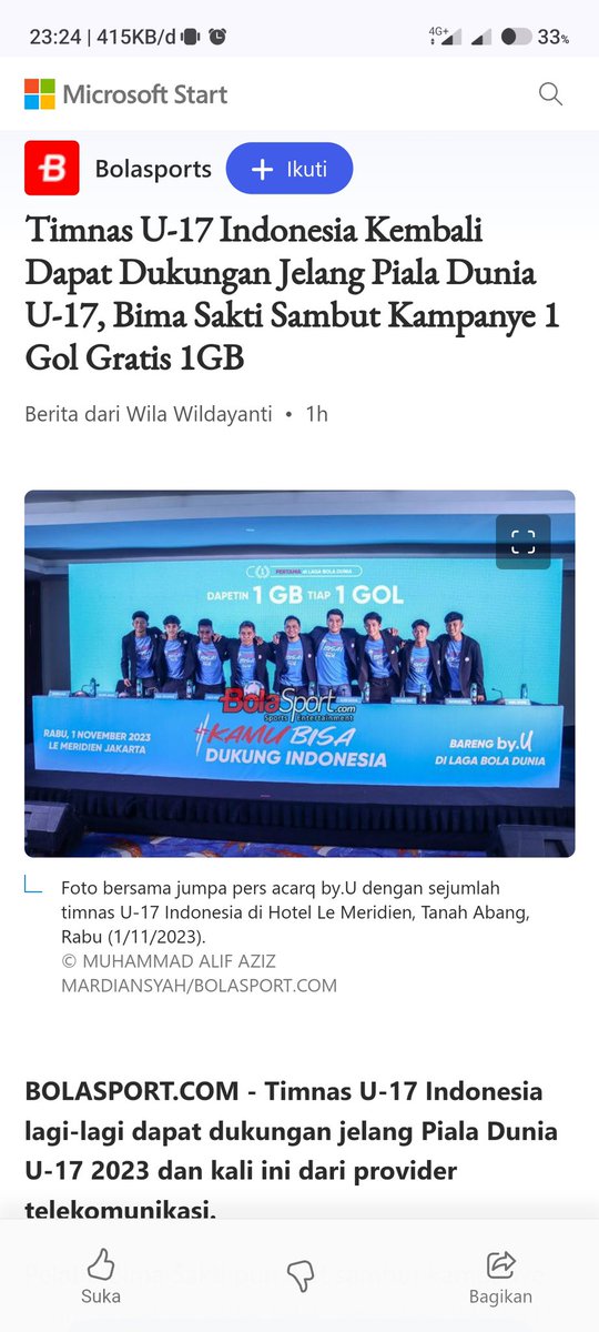 IDGoonerscom's tweet photo. 🚨Reward kuota berupa 1GOL 1GIGA buat anak by.U🚨

Siap dukung Indonesia di Laga Bola Dunia? Dukung bareng @byu_id  dan dapetin  kuota data sebesar 1GIGA setiap 1GOL yang diciptakan Indonesia.

Ayo dukung Indonesia bersama semangat #KamuBisa!

 #1GOL1GIGA #KamuBisa #AnakbyU https://t.co/KW0bnqIsBM