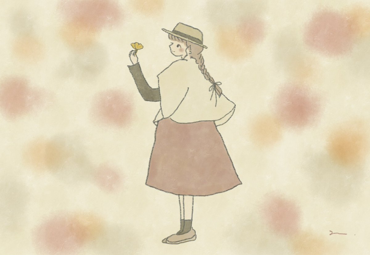 monami283103's tweet photo. 秋は少しレトロな雰囲気のイラストが描きたくなります

#イラスト 
#秋の創作クラスタフォロー祭り https://t.co/WMBGazeT9d