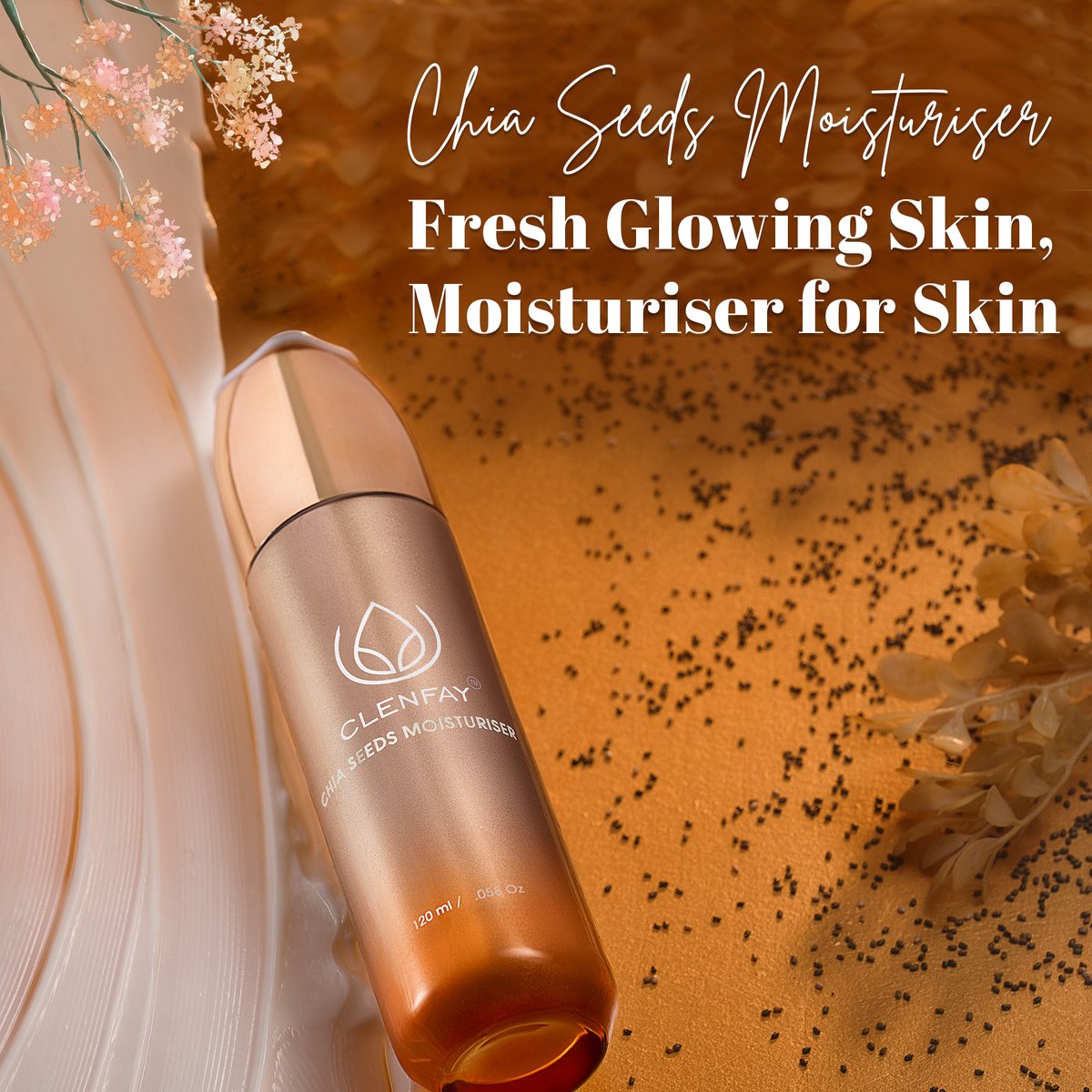 clenfay's tweet photo. Indulge in the luxury of #Clenfay Organic Chia Seeds Moisturizer for more radiant, more youthful, and more beautiful skin. Experience the difference. 🌿💖

 #ClenfayLuxury #OrganicChiaSeeds #SkincareEssentials #MoreBeauty #GlowWithClenfay #ClenfayLuxury #ChiaSeedsSkincare https://t.co/bXn6xlHnyv