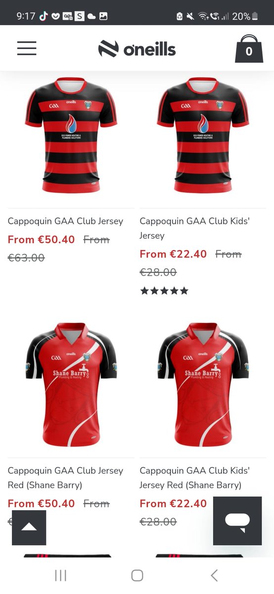 For this weekend only on our Affane and Cappoquin O'Neills online club shops, get 20% off all club jerseys. Ideal Christmas presents.